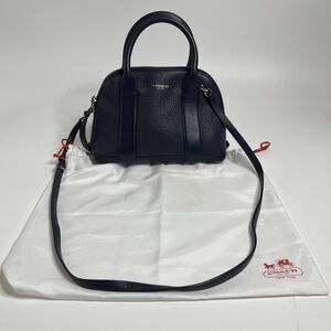 Coach Mini Bleecker Preston Satchel Purple Pebbled Leather Bag w/ Dust Bag